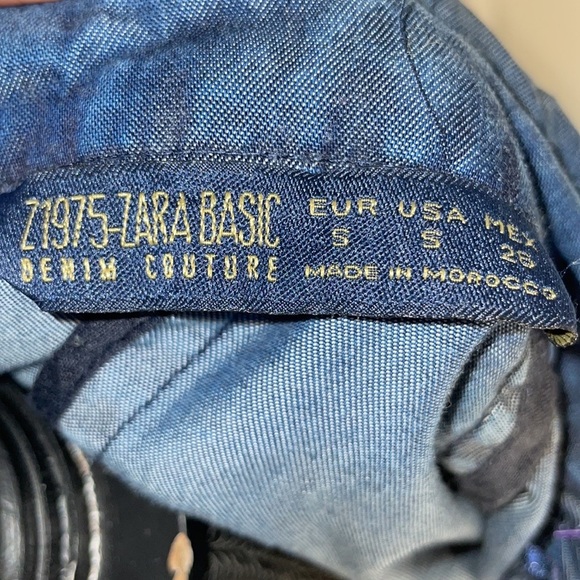 Zara Denim Couture Trench Jacket Size S - Picture 9 of 9